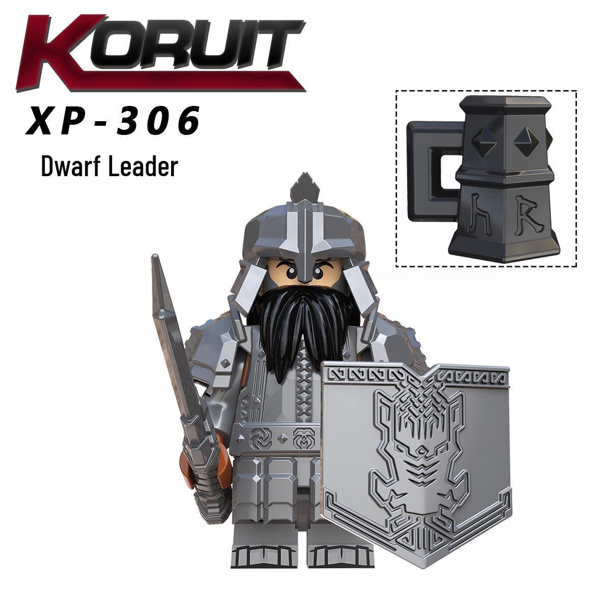 KT1040 Building Block Minifigure: Lord of the Rings Dwarf Dain Warrior Toy Set