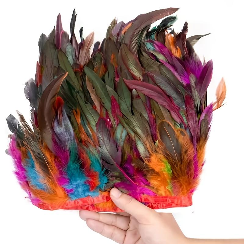 1/5/10 Meter Natural Rooster Feather Trim White 15-20cm Feather Fringe for Clothing Sewing Carnival Decoration Crafts