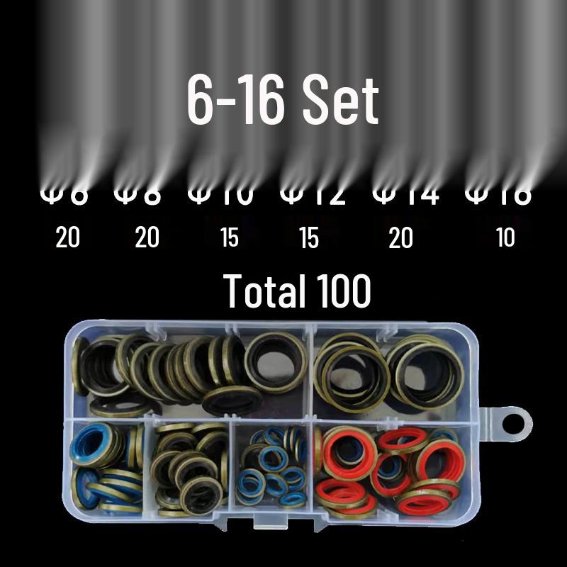 JB982 Gasket Repair Kit: Nitrile Seal Ring & O-Ring Set for Oil Hose Rubber Parts.