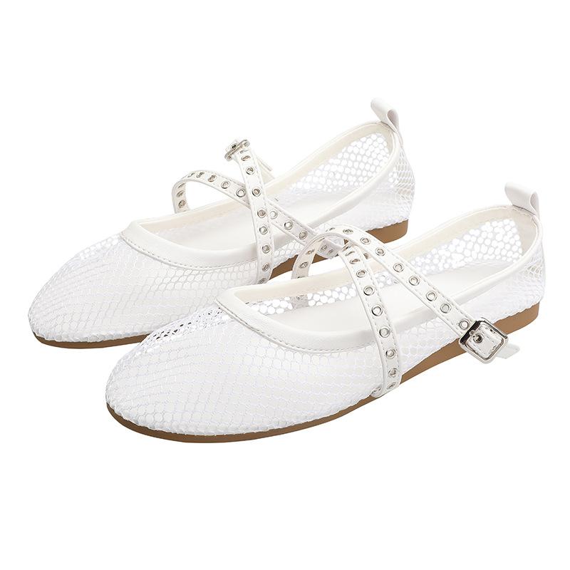 

Балетки-сетка большого размера, женские туфли Мэри Джейн 41 белый