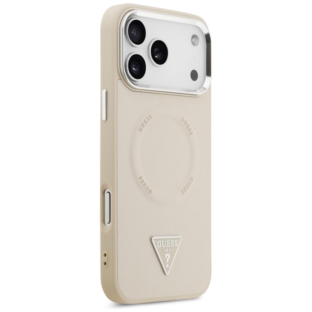 Guess Triangle Logo MagSafe Case for iPhone 17 Pro Beige