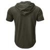 Men's Cross-border Henley Sport Hoodie: Short Sleeve Outdoor Running Fitness Top