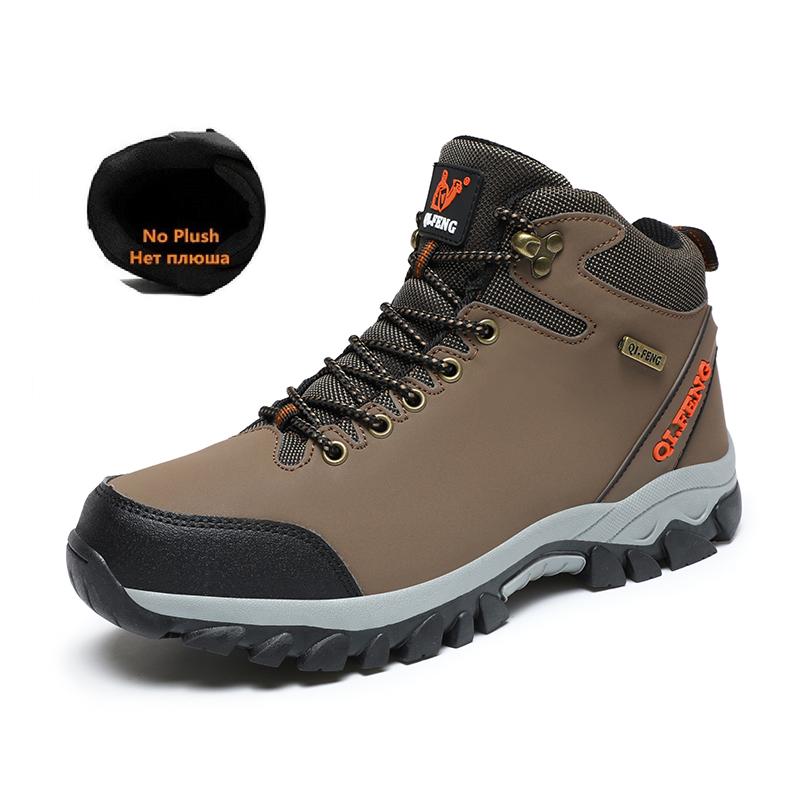 Pánské zimní boty Teplé plyšové Pánské sněhové boty Vysoce kvalitní kůže Vodotěsné Pánské tenisky Outdoorové Pánské turistické boty Pracovní obuv