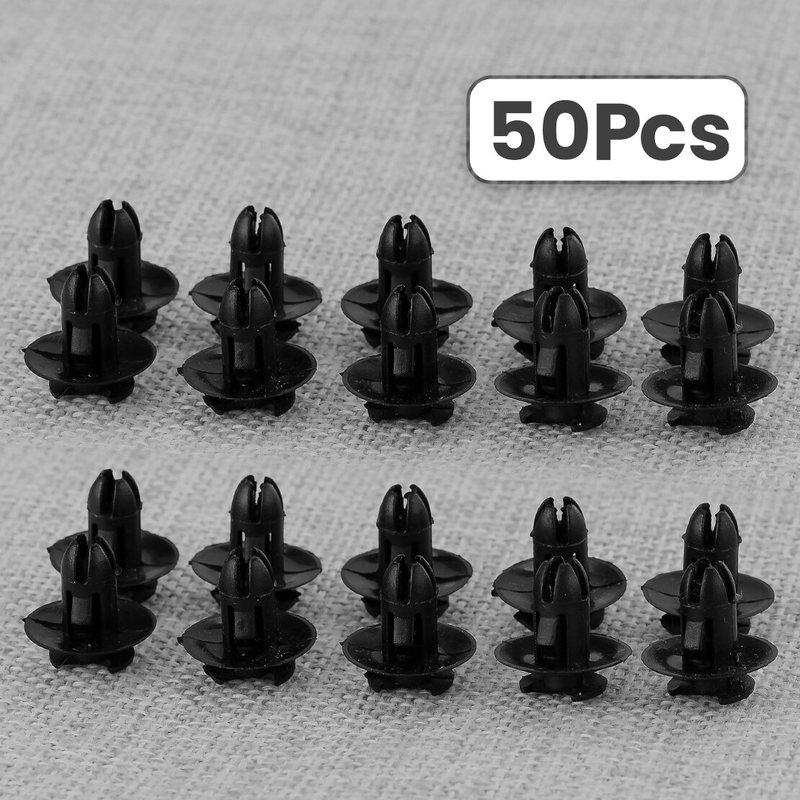 

50pcs/set Door Panel Trim Push-Type Clip Retainer Fastener Fit For Mercedes Benz Black Plastic