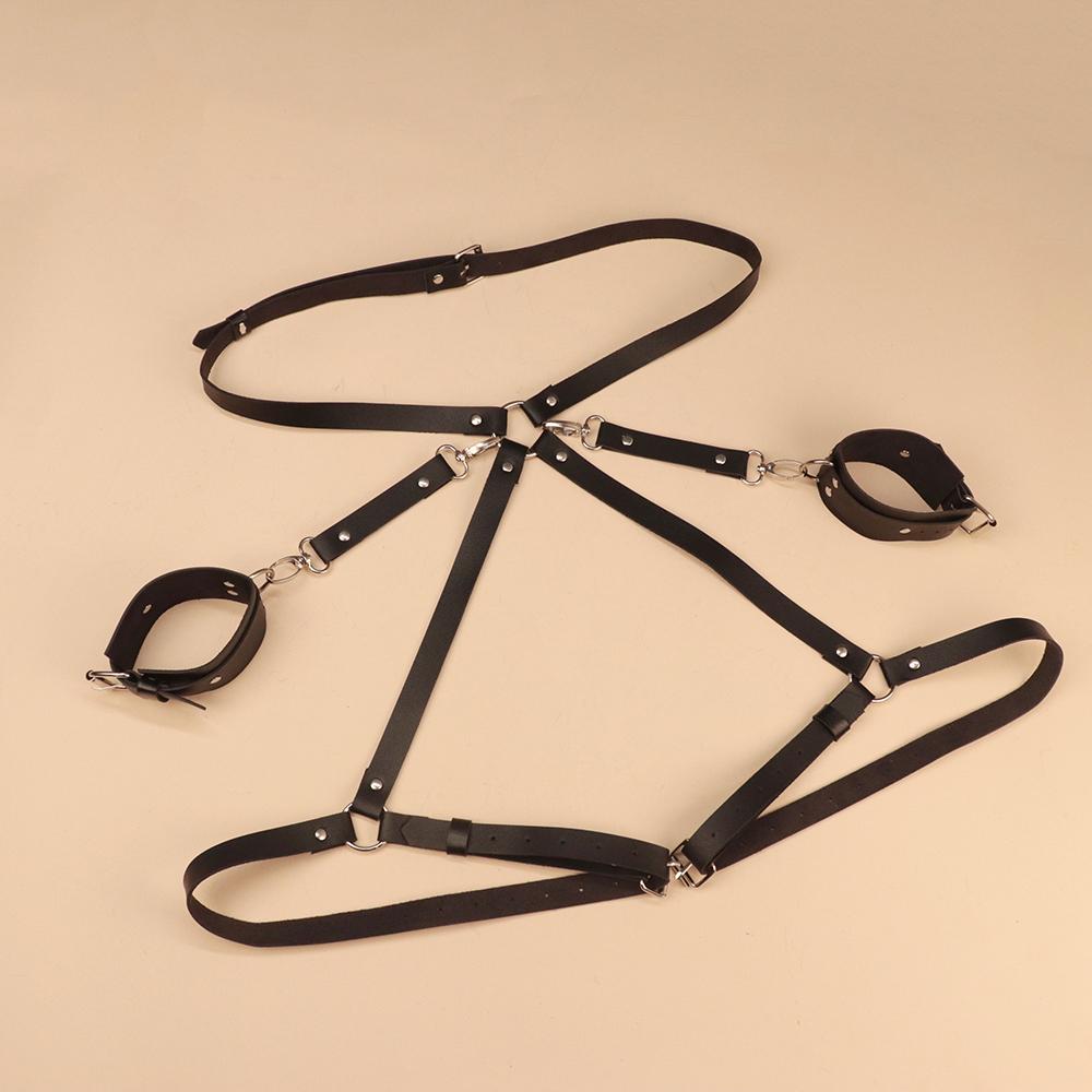 Sangle de corps pour femmes, jarretelles Sm, accessoires en cuir, vêtements, pantalons d'entraînement, jouets alternatifs, gothique, Sexy, cuir PU