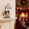 Christmas Reindeer Modern Holiday Realistic Statue Christmas Reindeer Decor Animal Figurines For Indoor Bedroom Living Room