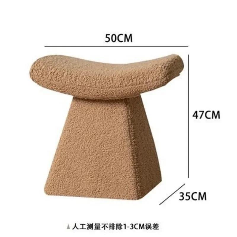 Nordic Ottoman Sitting Pouf Stool Living Room Furniture Entrance Porch Fabric Low Changing Stools Ottomans Wooden Vanity Chair