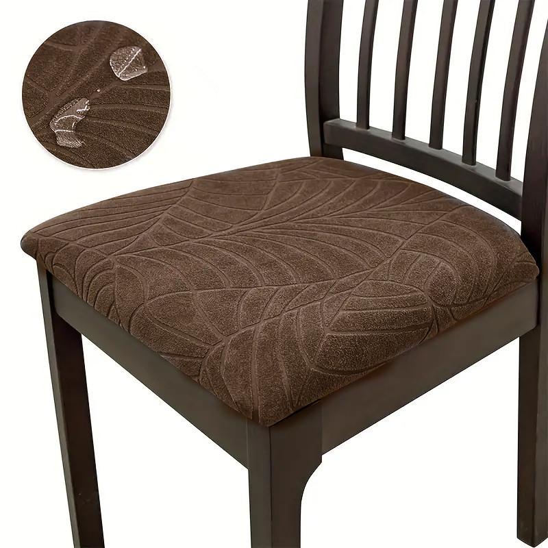 Jacquard Waterproof Chair Covers Slipcovers For Dining Room Wedding Banquet Office Chair Protector Seat Cover Set Of 1/2/4/6