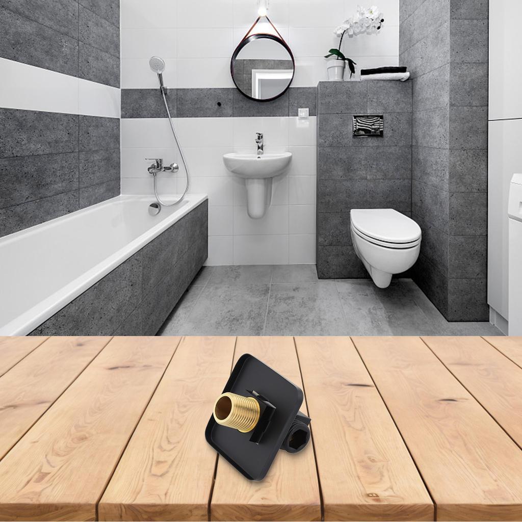 Sleek Black Finish on this Brass Shower Hose Connection Elbow Makes it an Addition to Any Modern Bathroom Setup
