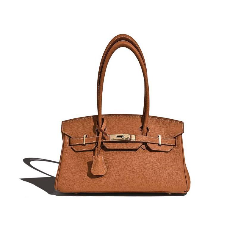 2025 Hot Women's Bag Platinum Fashionable All-matching Commuter Top-layer Cowhide Cross-body Handbag