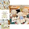 Plush Sheep Toy With Dot Patterned Clothing Decor For Kids Birthday Gift