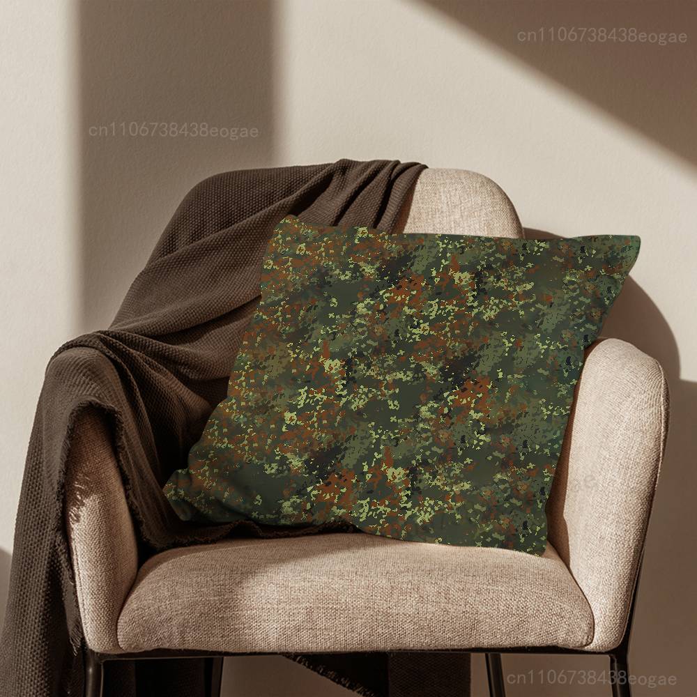 Flecktarn Camo Art Throw Pillow Case For 45x45cm,55x55cm,30x30cm For Home Bedroom Decoration And Protector