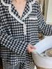 Korean ins style cotton polished couple plaid pajamas set loungewear 1011 new plaid