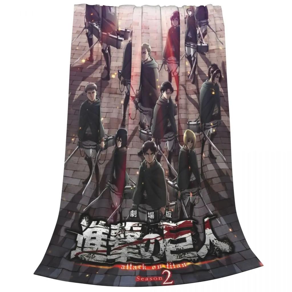 Attack On Titan Anime Manga Blanket Shingeki no kyojin Fleece Throw Blanket Bedroom Sofa Printed Ultra-Soft Warm Bedspreads