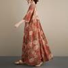 DIMANAF New 2026 Summer Beach Women Plus Size Lady Long Dress Loose Oversize Maxi Floral Print Vintage Cotton