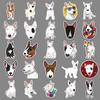 50 Bull Terrier Stickers - Cute, Waterproof Cartoon Dogs for Bottles & Journals