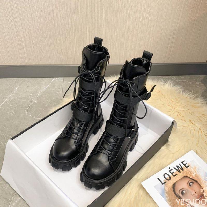 Elegant Minimalist Women's Boots Women Shoes Fashionable Versatile New Spring Autumn New Comfortable Thick-heeled Shoes