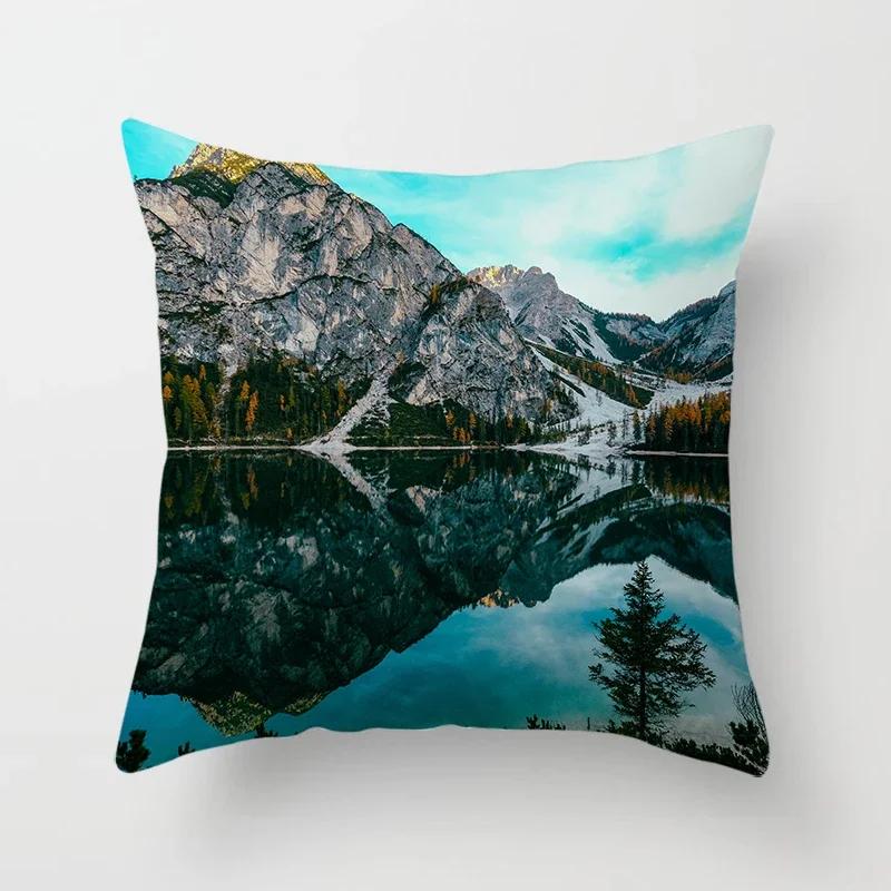 Mountains, Rivers, Forests, Landscape Pillowcases, Sofa Furnishings, Office Cushion Covers, Bedroom Room Home Decoration X