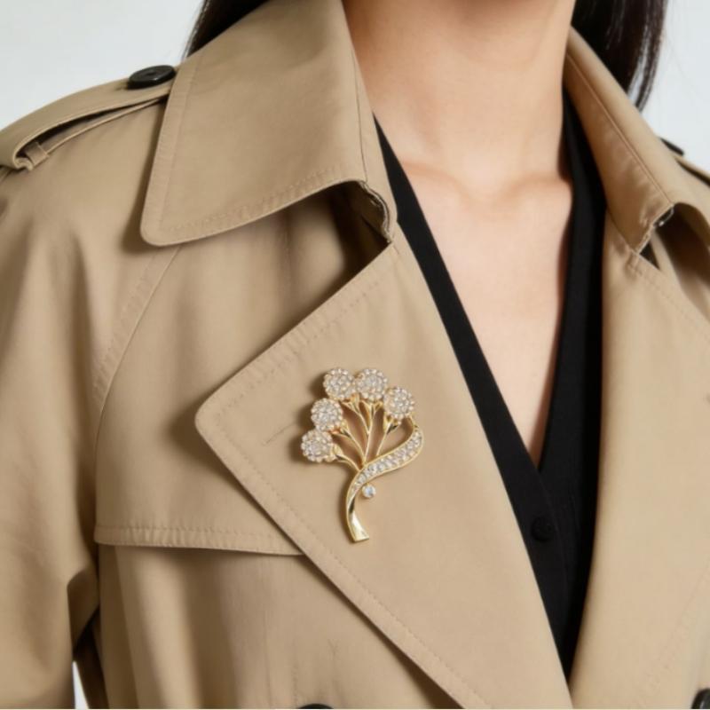 Luxury Plant Flower Brooches For Women Dress Clothing Coat Jewelry Accessries Gifts