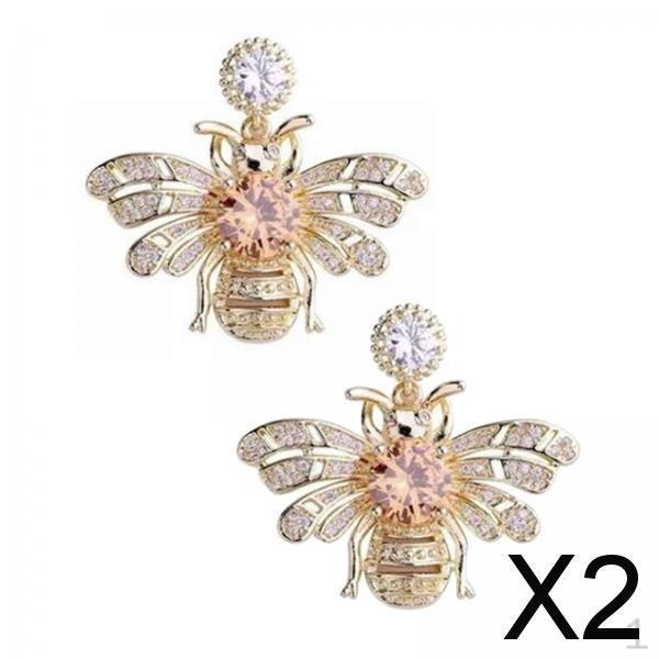 

2x Женские серьги-подвески со стразами в виде пчел Элегантные модные подарки Креативные украшения на День святого Валентина