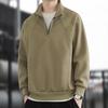 JEEP SPIRIT Men's American Style Half-Zip Stand Collar Pullover