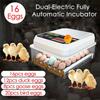 16 Eggs Dual-Electric Mini Household Brooder for Chicken Goose Duck Birds Farm Poultry Fully Automatic Turning Egg Incubator