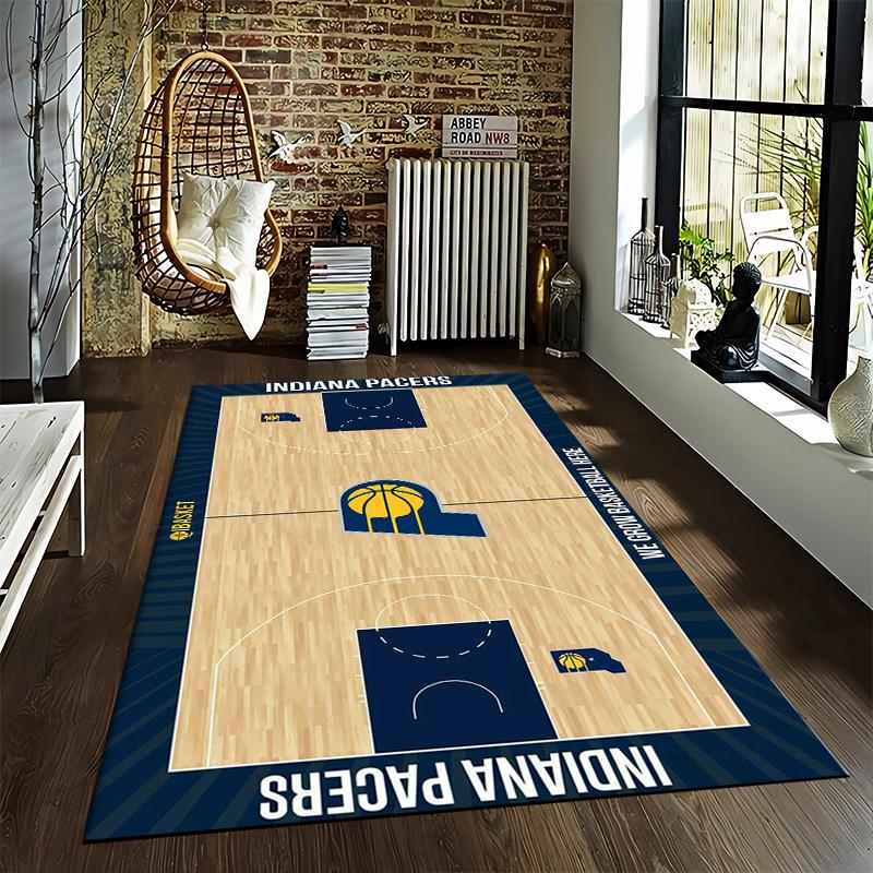 Indiana Pacers Basketball Court Style Area Rug for Home Decor Suitable for Use As an Anti-slip for Living Room Bedroom Sofas