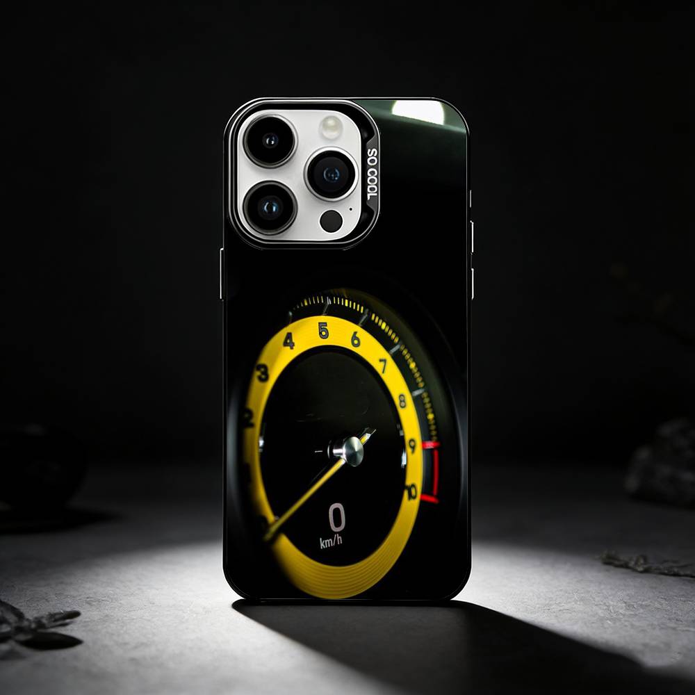 Sports Car Dashboard Phone Case For iPhone 17,16,15,14,13,12,11 Plus,Pro Max,XS,Colored Silver Phone Case