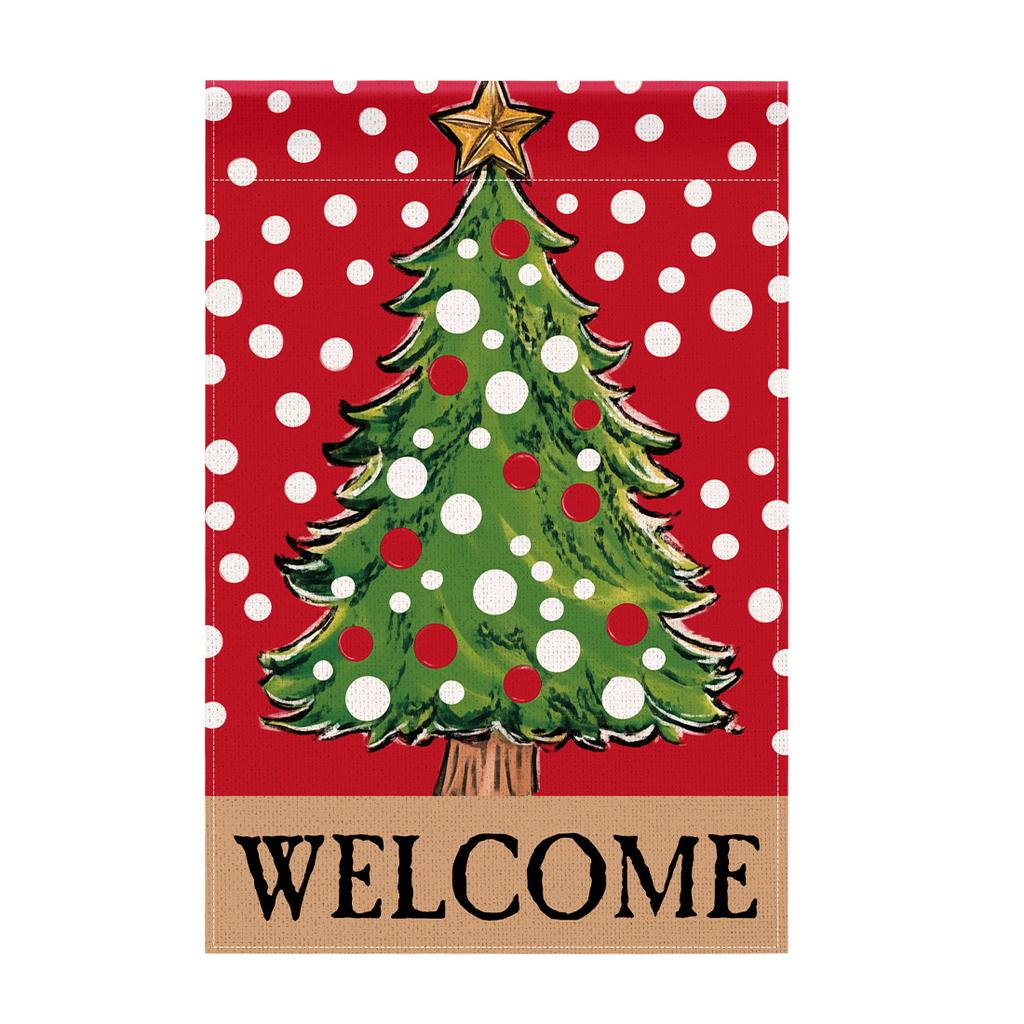 Weihnachts Schmetterling StechpalmeGartenflagge 12x18 Zoll Doppelseitig für Hof Außen Willkommensflagge Dekoration (Ohne Fahnenmast)