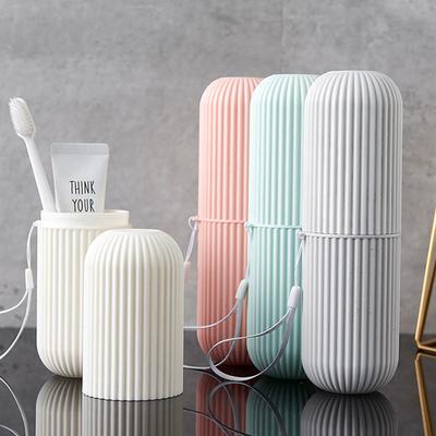 1Pc Portable Toothbrush Cup Bathroom Toothpaste Holder Storage Case Box Organizer Travel Toiletries Storage Cup New Creative