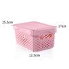 Hollow Plastic Storage Basket with Lid - Desktop Organizer & Wardrobe Bin