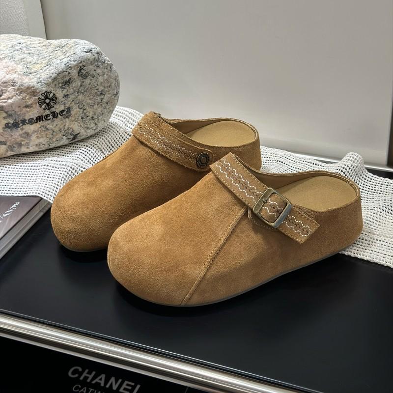 

Women s Vintage Autumn Birkenstock Clogs: Thick-Soled, Hidden-Heel, Two-Way, Closed-Toe Half Slippers for Outdoor Wear. EU 40