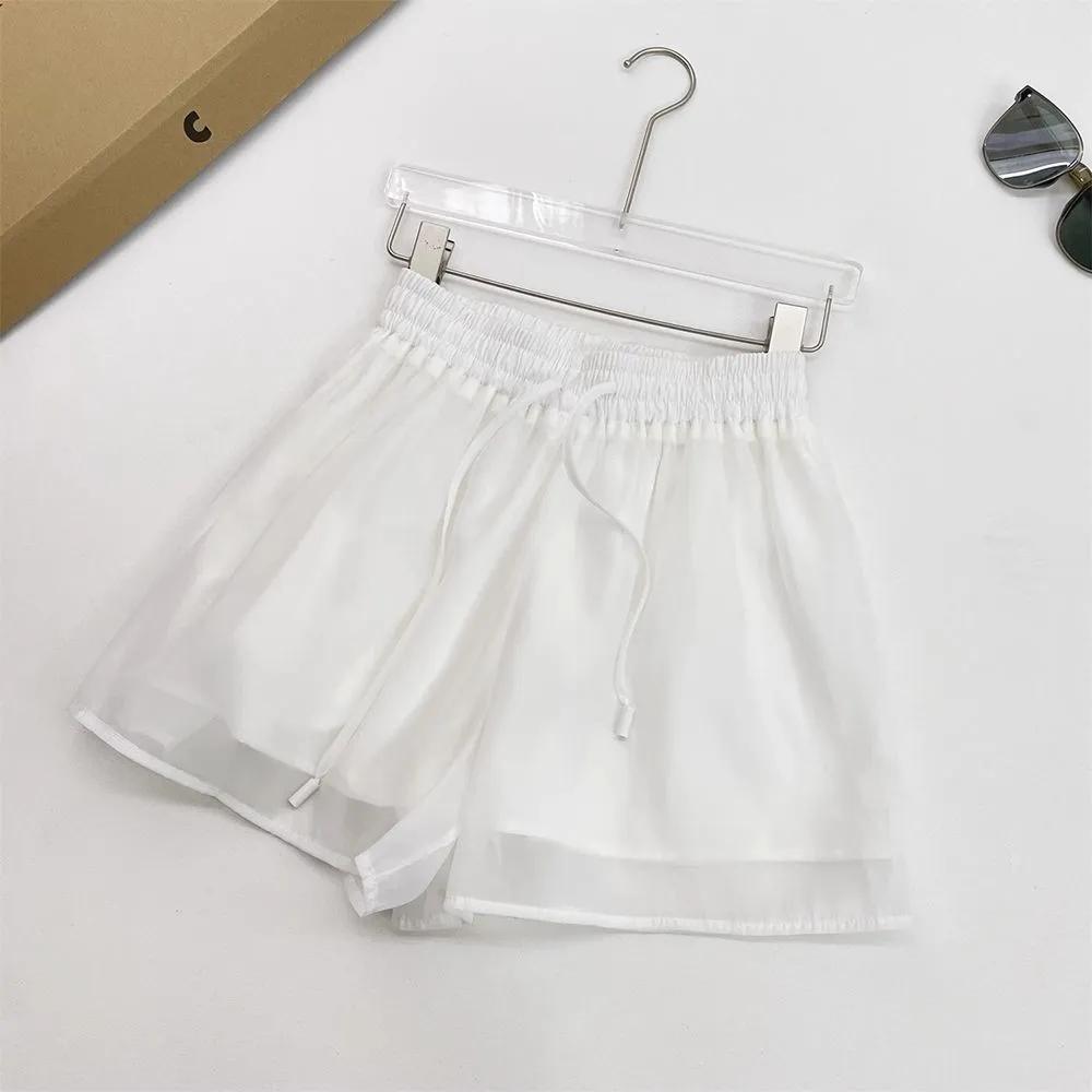 Women's Summer Loose-Fit, Flare-Leg, Slimming Casual Pants with A Double-Layer Floral-Print Skirt-Style Hem