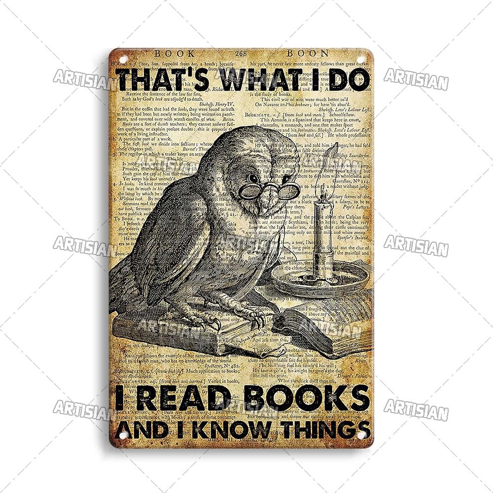 

Artisian Reading Metal Poster Read Book Tin Sign Girl Loves Books Decorative Plaque Wall Decor Garage Bar Pub Club Hotel Kitchen 20x30cm（7.8x11.8inch）