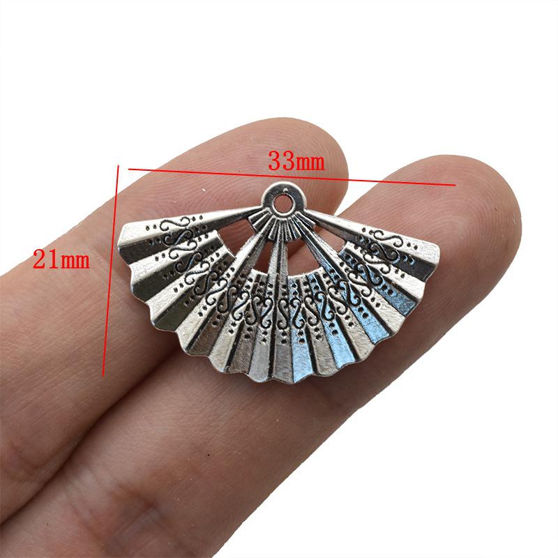 DIY Retro Alloy Fan Pendant for Necklace or Bracelet - Hot Sale, 33*21mm