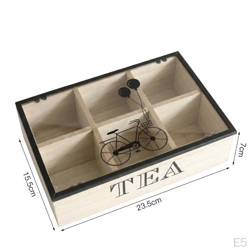 Holder Organizer Box with Wooden Lid And Glass Dividers Elegant Suitable for Kitchen Dome Decoration