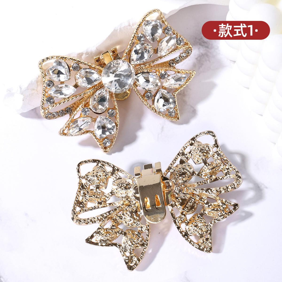 

Bowknot Detachable Rhinestone Shoe Buckle 1pc