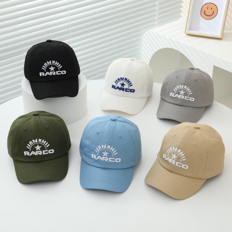 Children's Hats Spring and Autumn Thin Baby Letter Embroidered Sun Hat Kindergarten Baseball Summer Baseball Cap