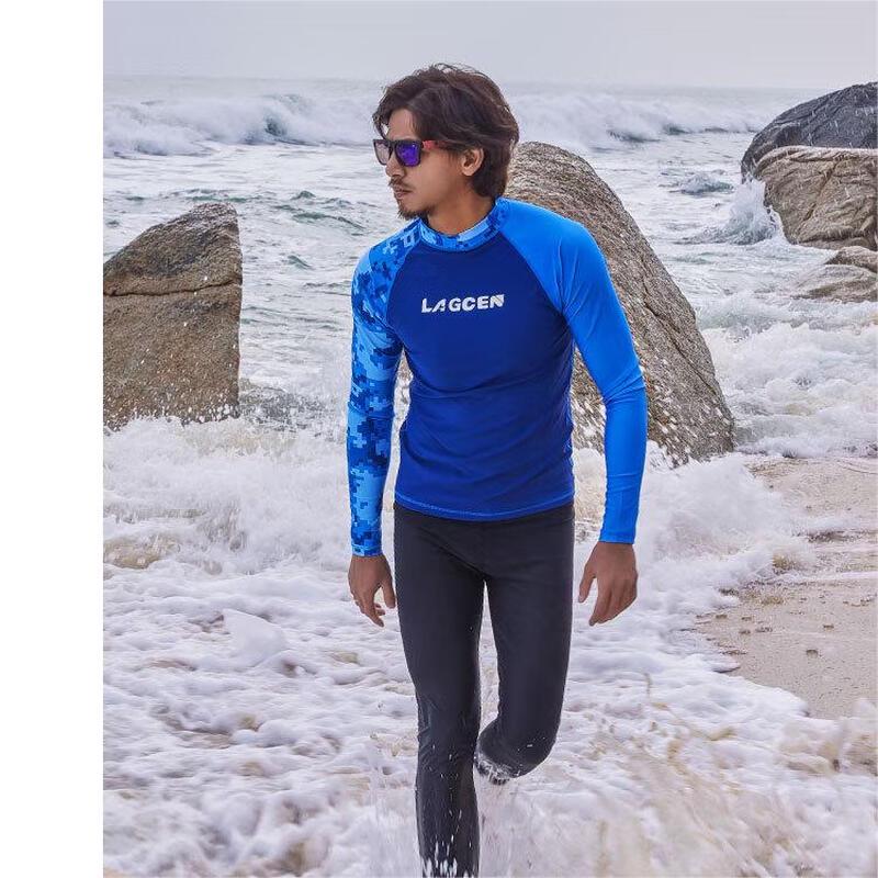 Men's Long-Sleeve Rash Guard Swim Shirt