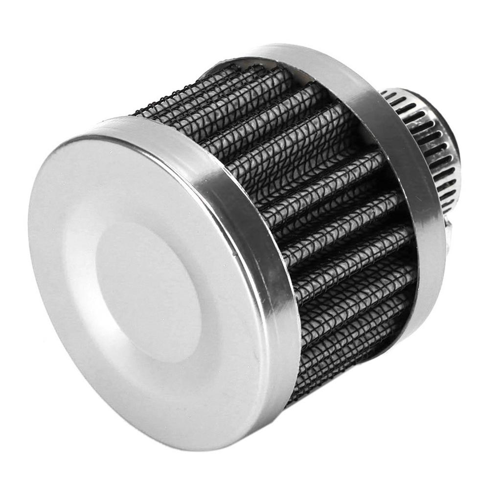 13mm 0.5in Mini Air Intake Filter Vent Crankcase Breather Universal Car Accessory argent