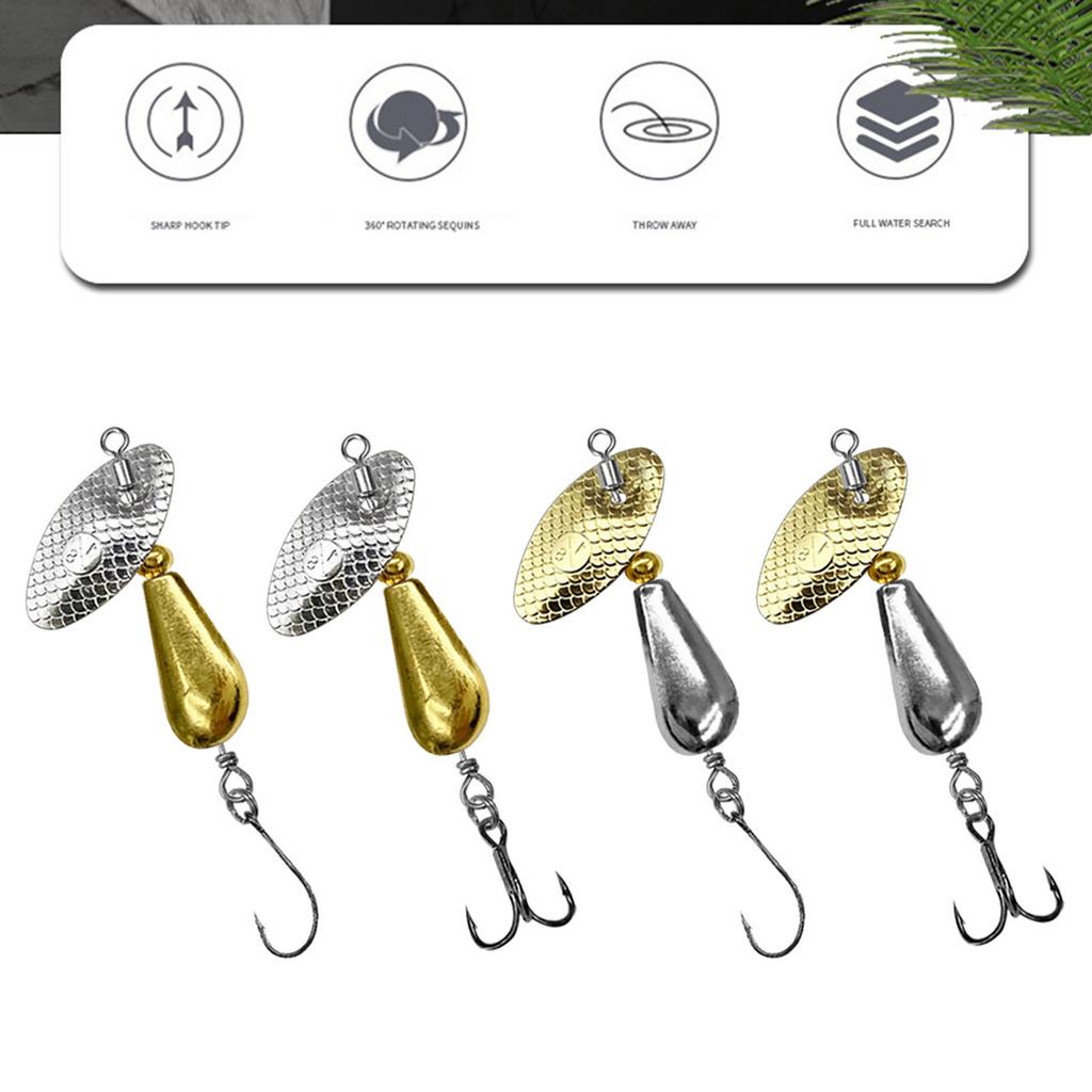 2pcs Fishing Spoons Metal Lures Hard Fishing Lures Sequin Baits for Trout Bass Spinner Baits Fishing Tackle Accessories