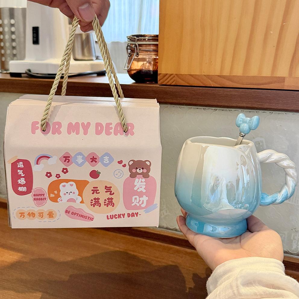 Flower Mug Ins High-value Girl's Heart Ceramic Cup Exquisite Water Cup Couple Home Coffee Breakfast Cup