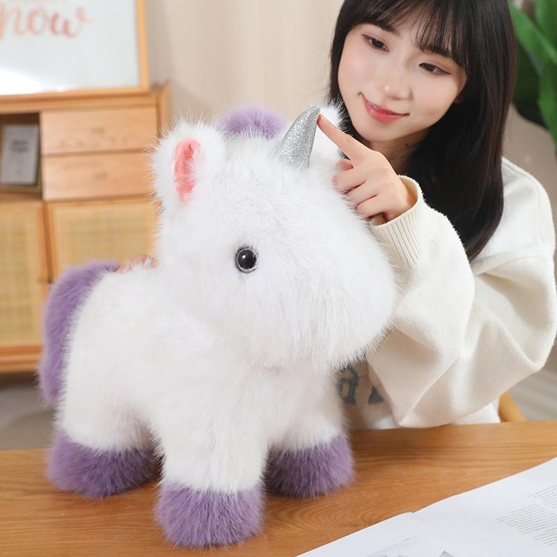 cute dreamworld unicorn plush Toy Cartoon Animal unicorn Pink Purple Plush Doll Home Decor Gift Kids