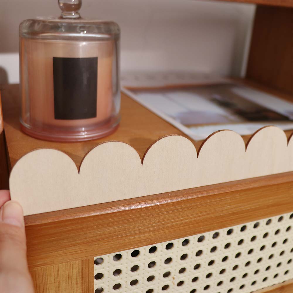 6pcs Handmade Fan-shaped Wooden Frame Unfinished Cabinet Frame Creative DIY Crafts Frame  Wall Art