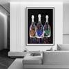 Champagne Bottle Posters and Prints Canvas Painting Colorful Pop Street Wall Art Pictures for Modern Home Living Room Decor
