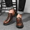 Autumn Early Winter Oxfords Mens Casual Shoes British Style Flat Fashion Brand Male Footwear Non-slip Black Brown D218