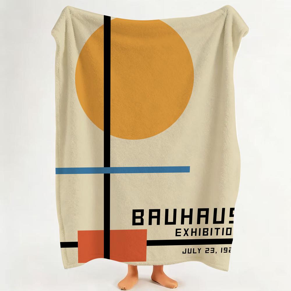 Coperta in Flanella Stile Bauhaus Adatta per Divano Soggiorno Camera da Letto