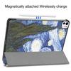 For iPad Pro 11 (2024) Case Trifold Stand PU Leather Pattern Smart Tablet Cover