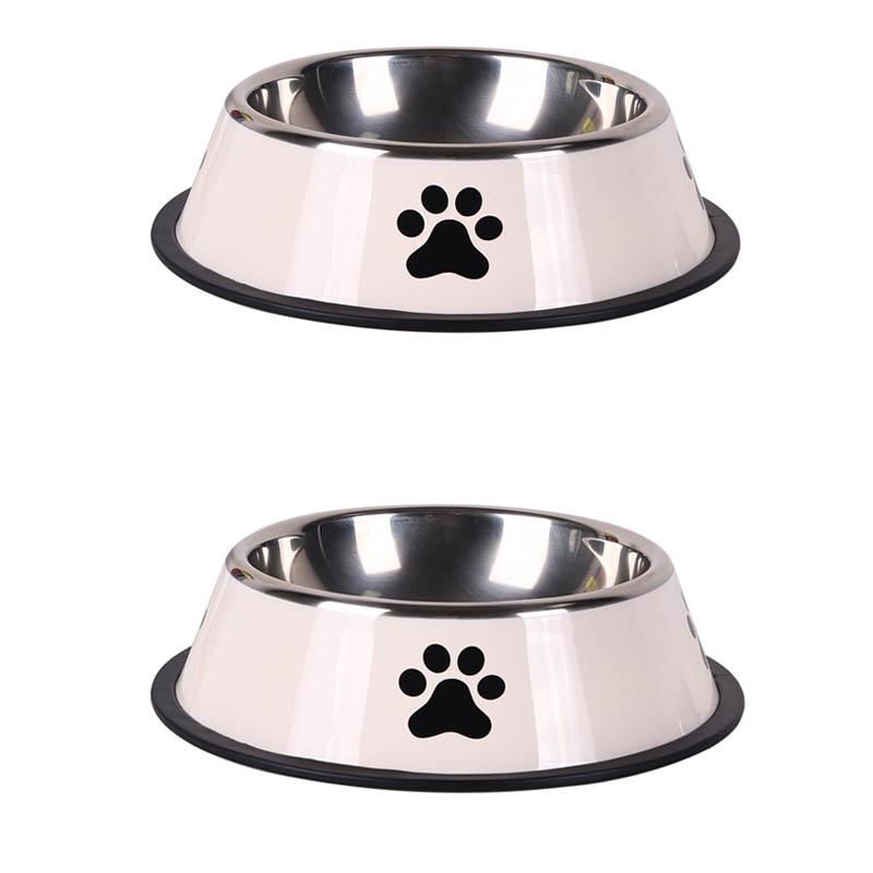 Stainless steel large capacity pet bowl dog food bowl multiple specifications anti-fall food bowl food bowl feeding pet supplies