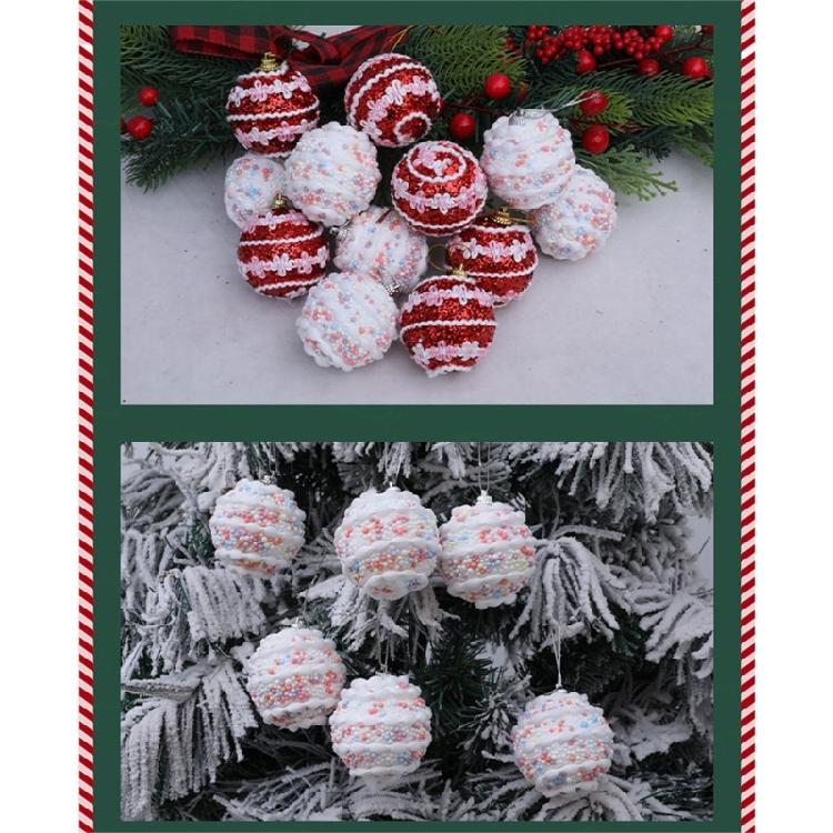 Holiday Party Foam Ornaments with 6cm Colorful Specks Lightweight Christmas Tree Decoration for Home Commercial Use